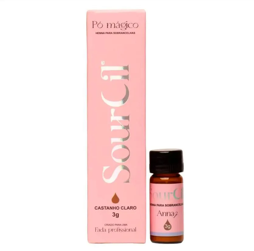 KIT HENNA PARA SOBRANCELHAS SOURCIL 3G - CASTANHO CLARO