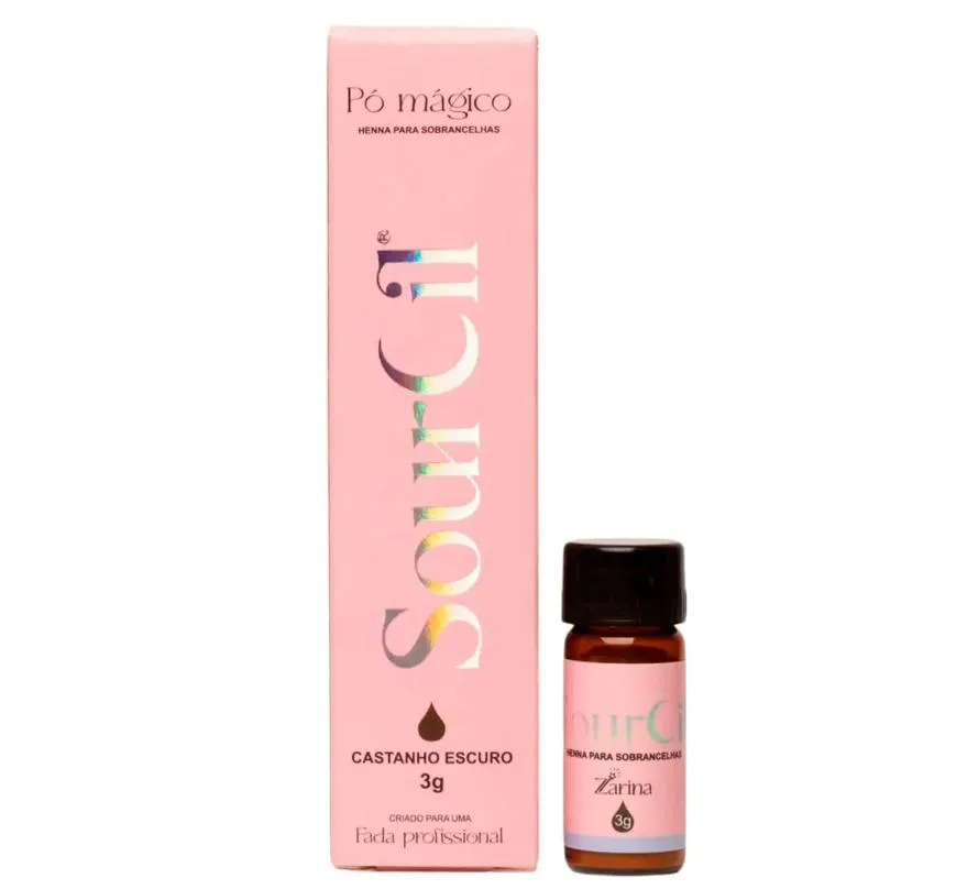 KIT HENNA PARA SOBRANCELHAS SOURCIL 3G - CASTANHO ESCURO