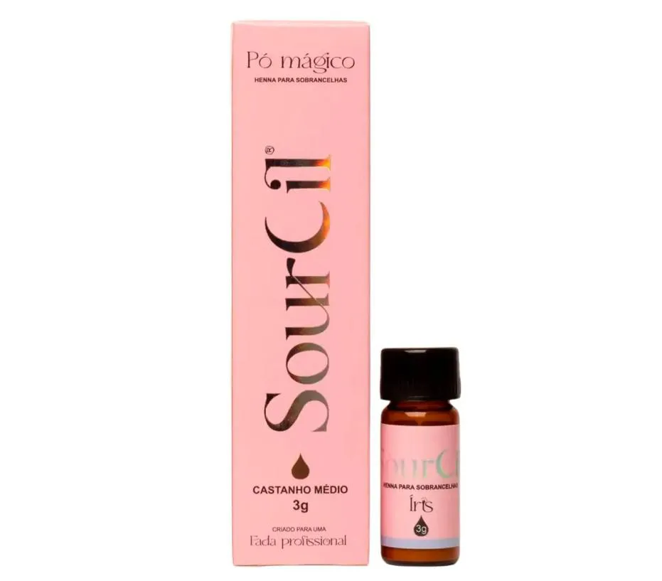 KIT HENNA PARA SOBRANCELHAS SOURCIL 3G - CASTANHO MÉDIO