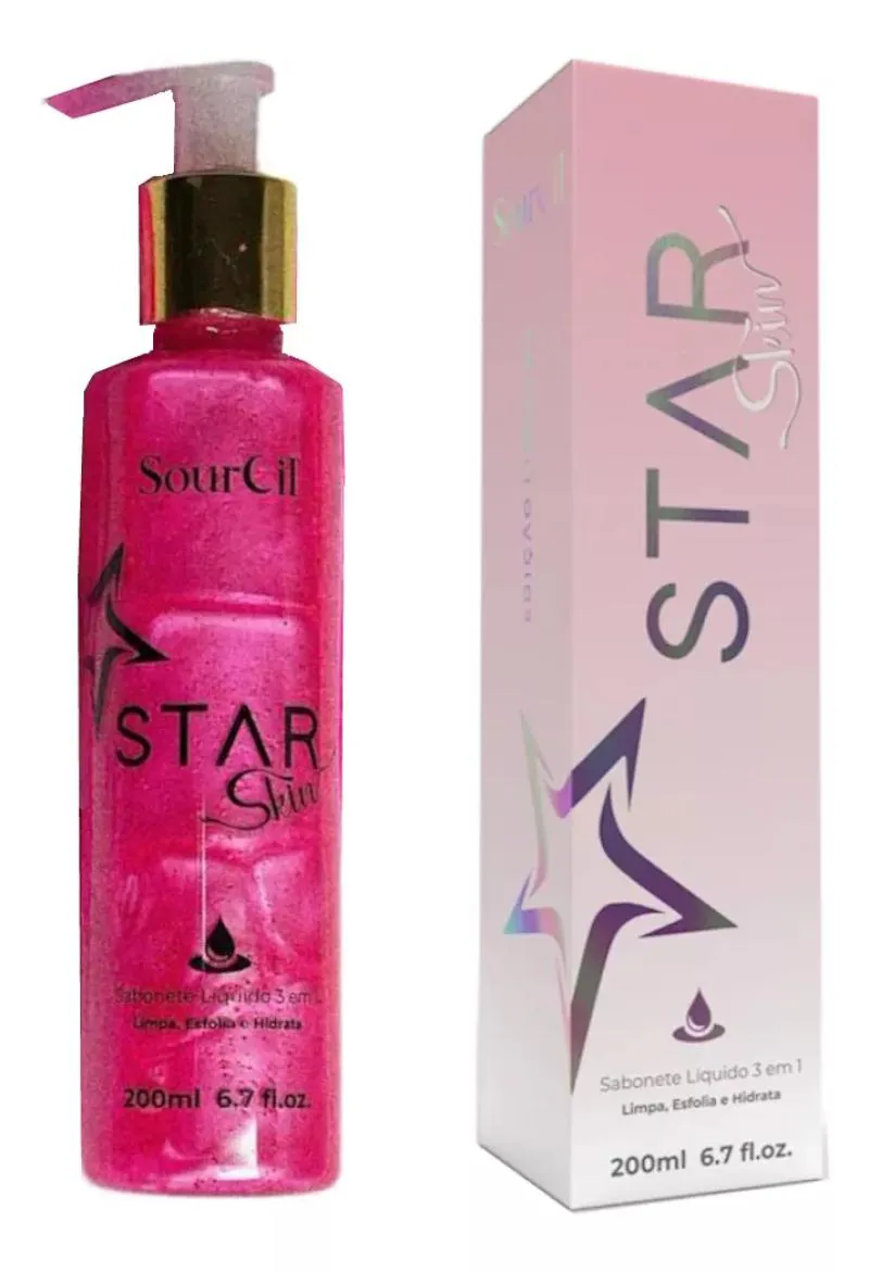 SABONETE SOURCIL LIQUIDO FACIAL LANCAMENTO 3 EM 1 LIMPA ESFOLIA E HIDRATA STAR SKIN