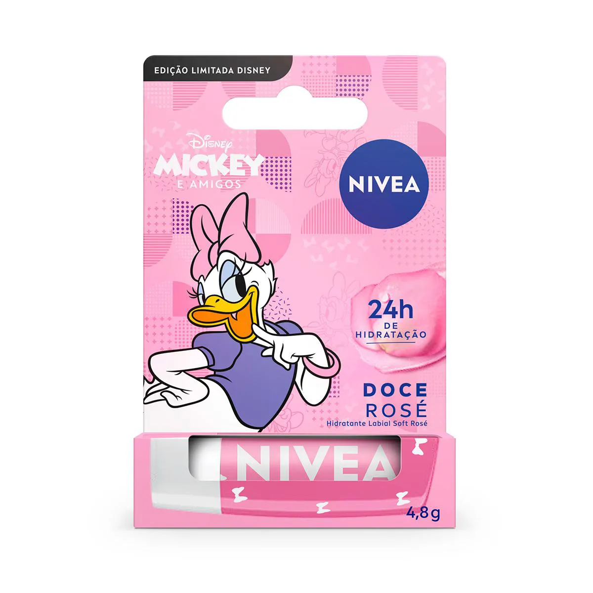 Hidratante Labial Nivea Soft Rosé Disney Mickey e Amigos- Margarida 4,8g 