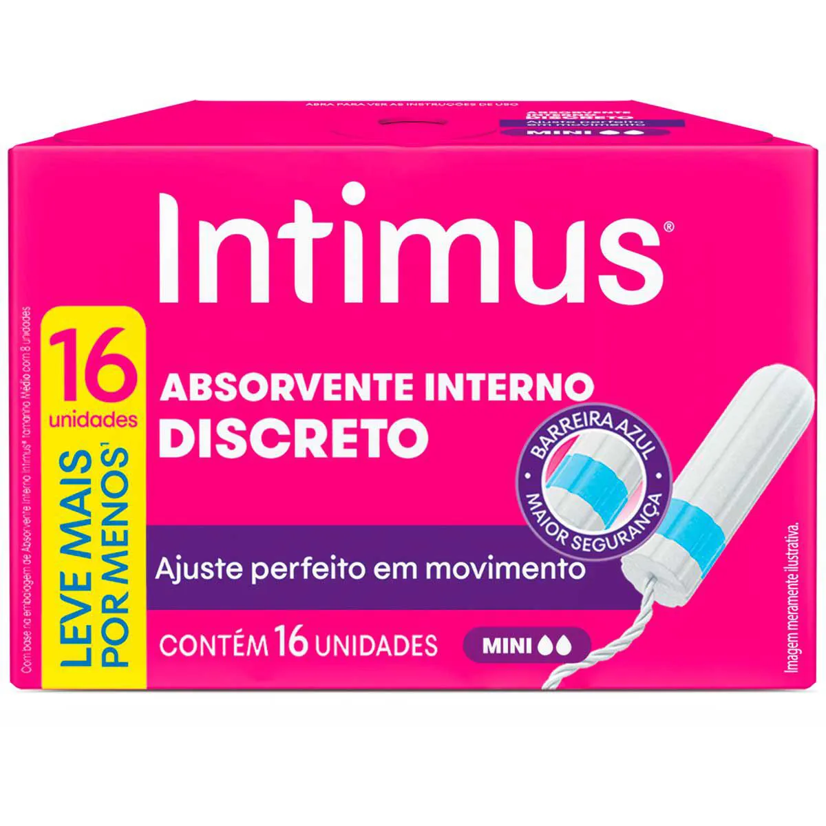 Absorvente Interno Intimus Discreto Mini 16 unidades