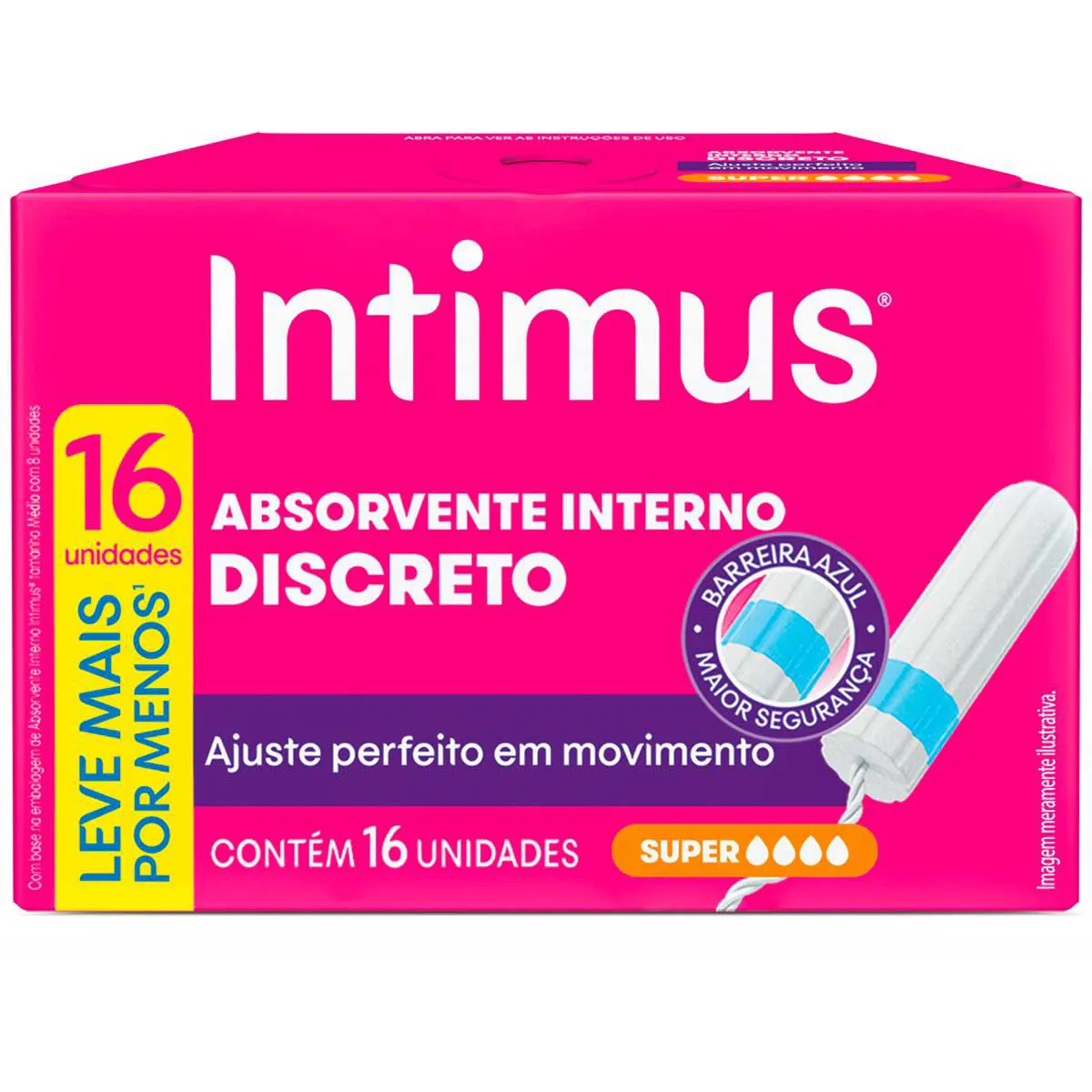 Absorvente Interno Intimus Discreto Super 16 unidades