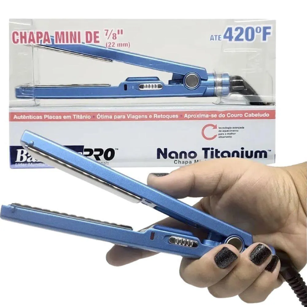 MINI PRANCHA BABYLISS PRO NANO TITANIUM 7/8 22MM - BIVOLT BIVOLT