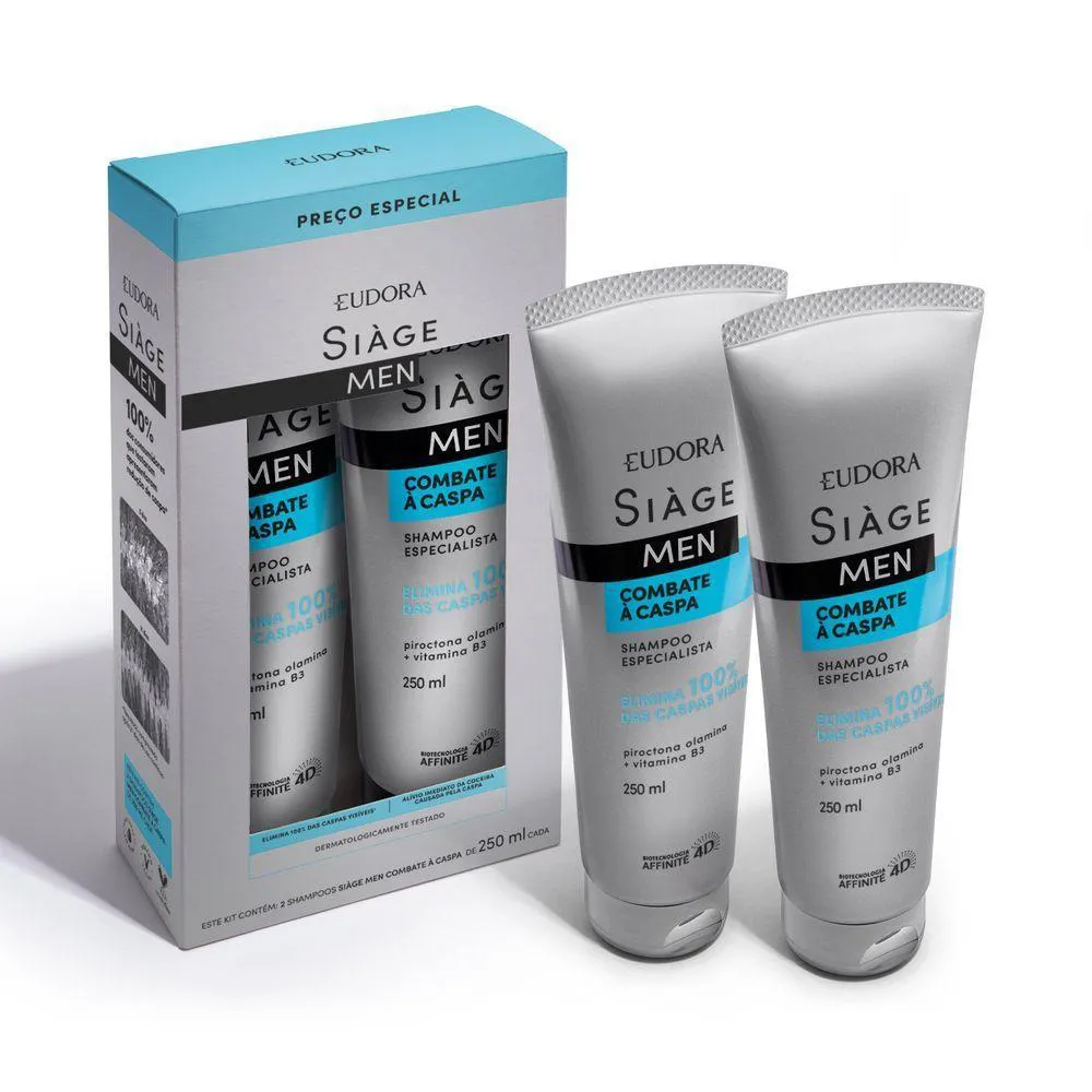 EUDORA SIàGE MEN KIT SHAMPOO COMBATE à CASPA 250ML (2 ITENS)
