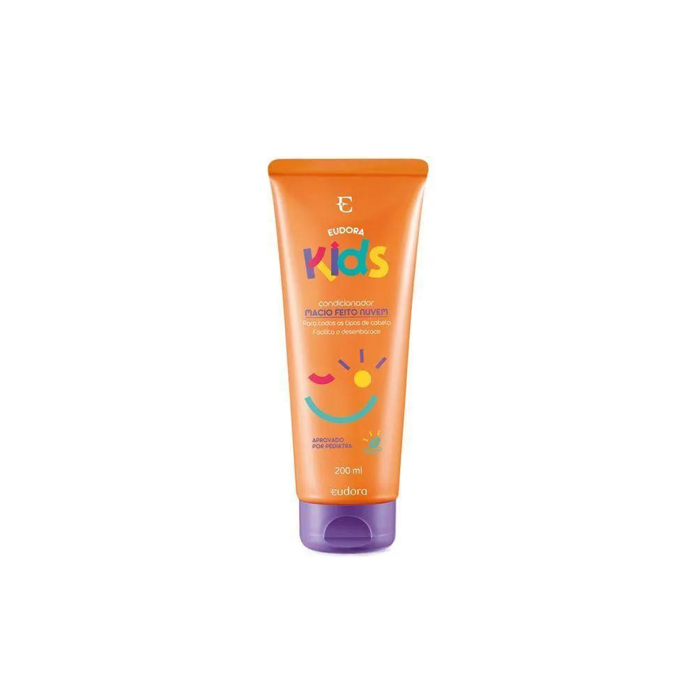 Condicionador Vegano Eudora Kids Macio Feito Nuvem Suavidade 200ml