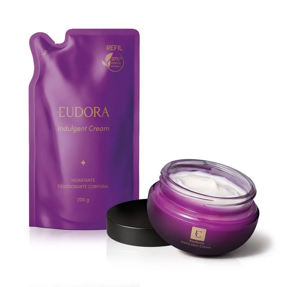 COMBO EUDORA INDULGENT: CREME HIDRATANTE DESODORANTE 250G + REFIL 200G