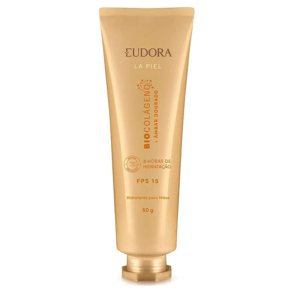 CREME HIDRATANTE PARA MãOS FPS15 LA PIEL EUDORA 50G ÂMBAR DOURADO