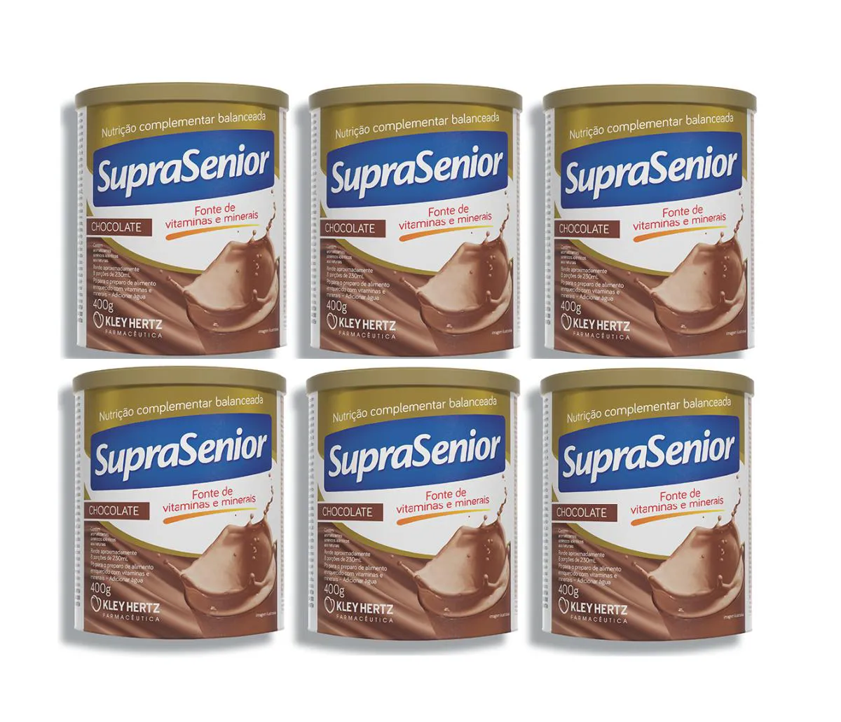KIT 6 SUPRASENIOR CHOCOLATE 400G - KLEY HERTZ