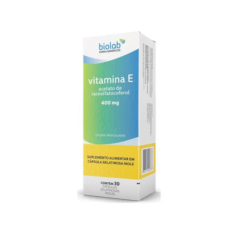 SUPLEMENTO VITAMINA E 400MG COM 30 CáPSULAS - BIOLAB
