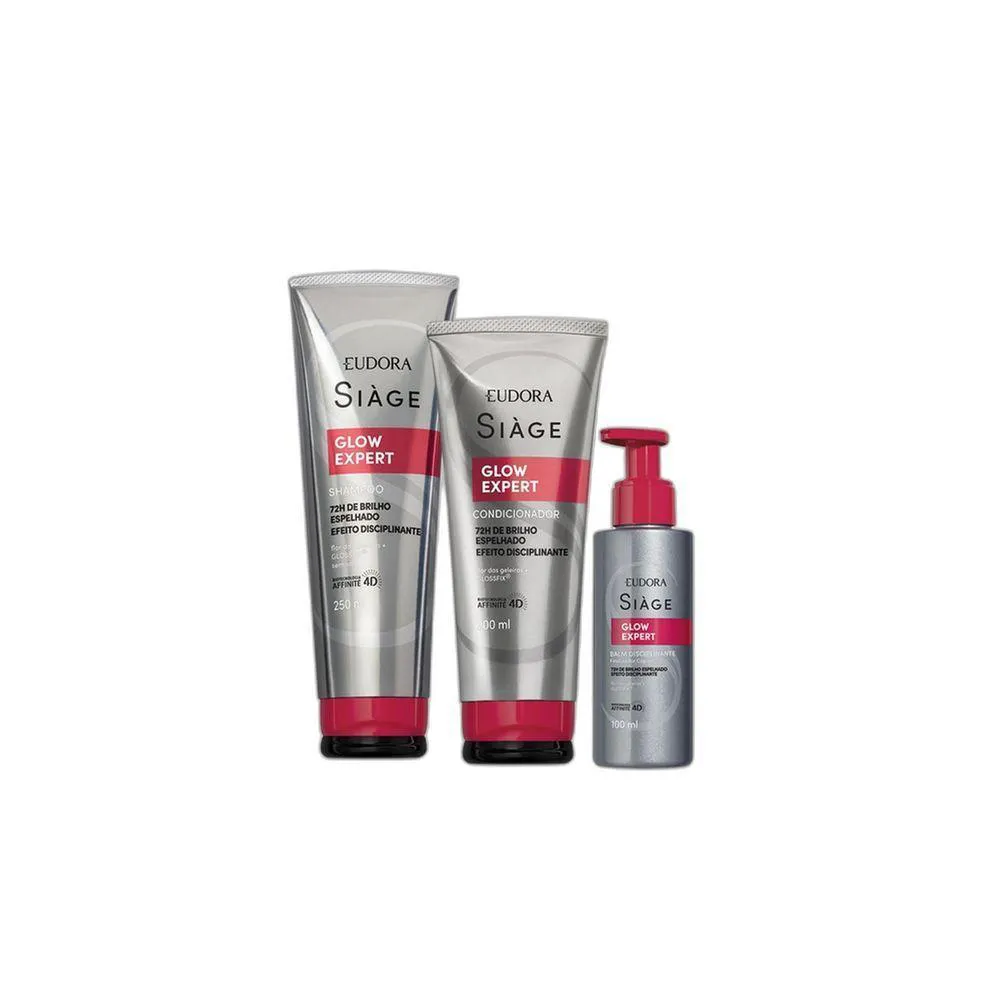 COMBO SIàGE GLOW EXPERT: SHAMPOO 250ML + CONDICIONADOR 200ML + BALM DISCIPLINANTE 100ML