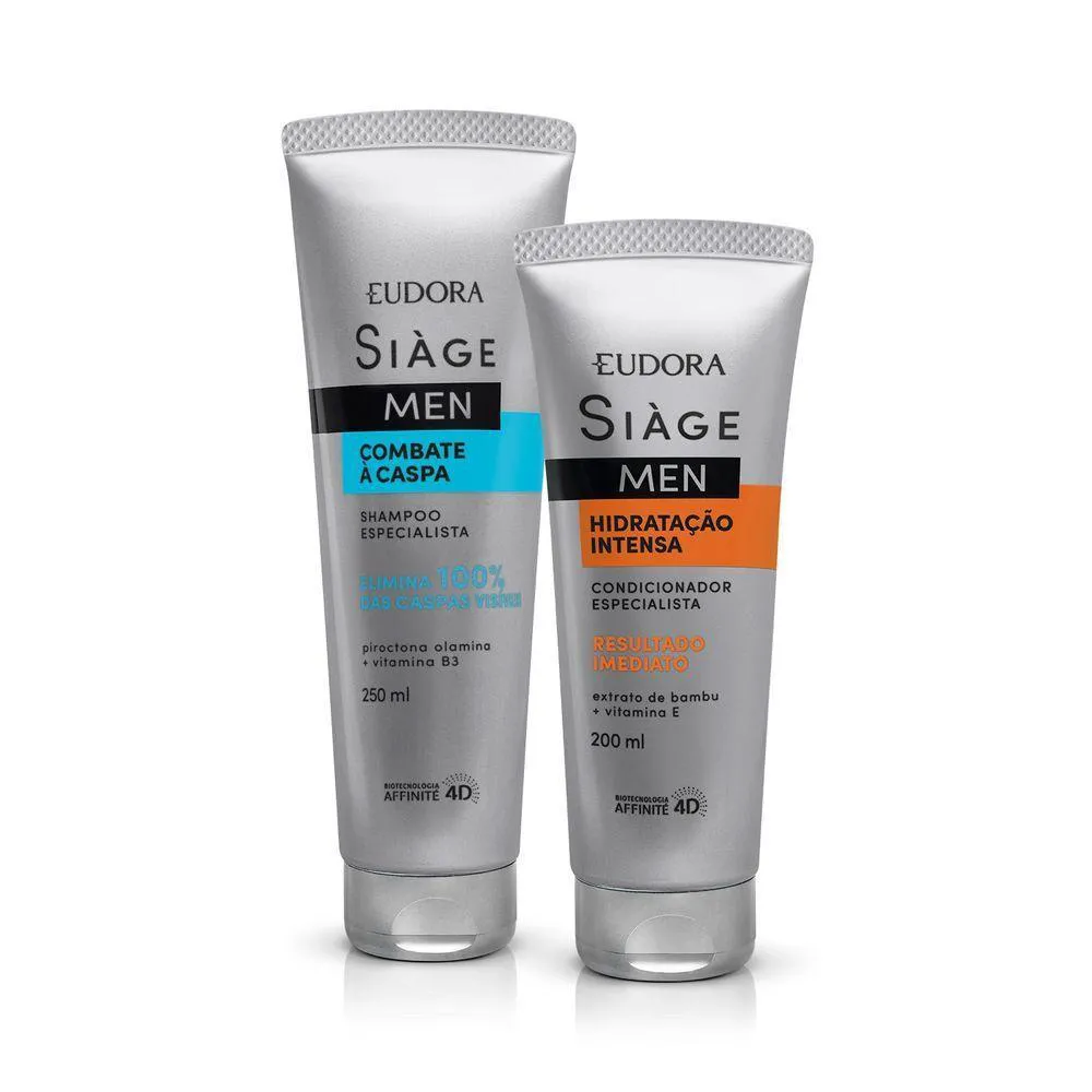 COMBO SIàGE MEN: SHAMPOO COMBATE à CASPA 250ML + CONDICIONADOR HIDRATAçãO INTENSA 200ML