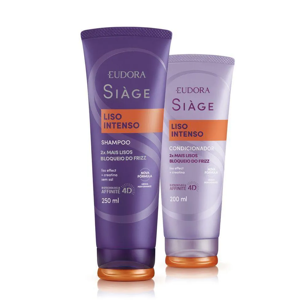 EUDORA KIT SIàGE LISO INTENSO: SHAMPOO 250ML + CONDICIONADOR 200ML
