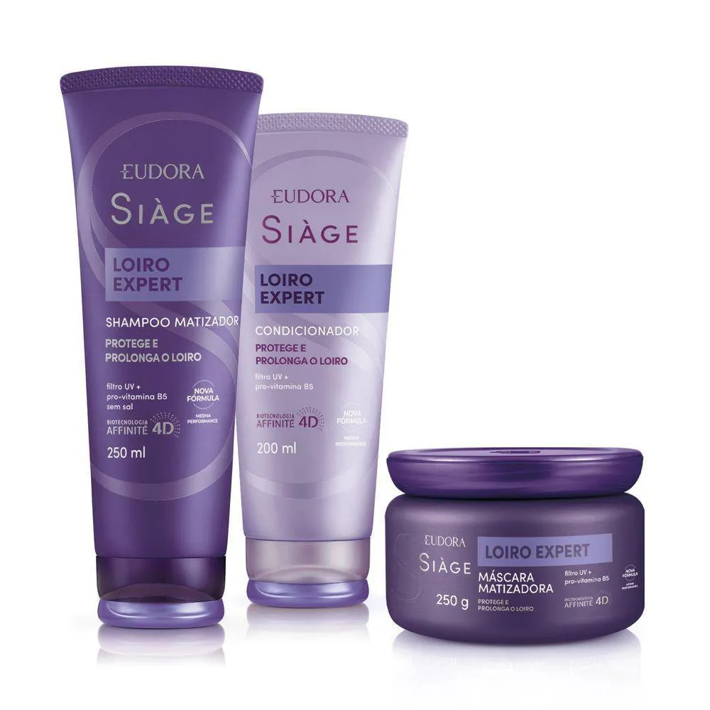 EUDORA KIT SIàGE LOIRO EXPERT: SHAMPOO 250ML + MáSCARA 250G + CONDICIONADOR 200ML