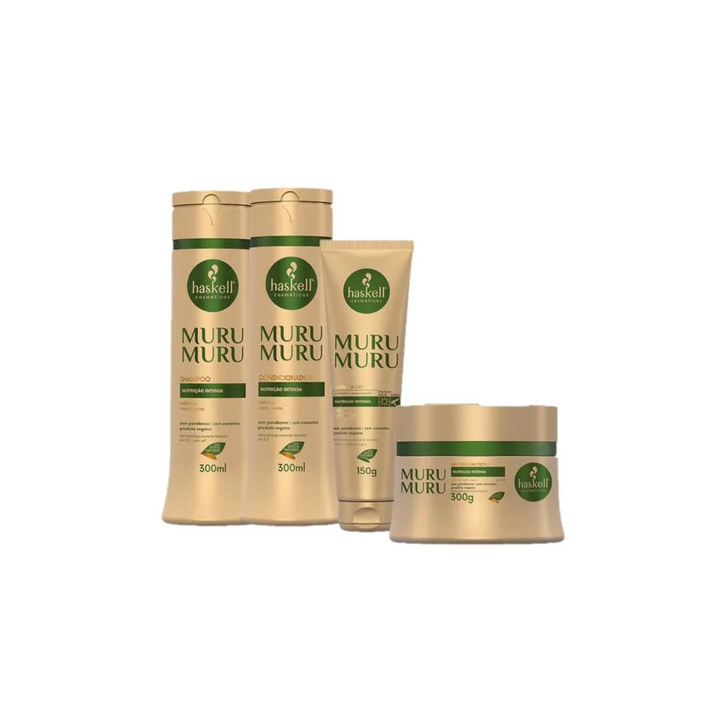 KIT HASKELL MURUMURU DUPLA MáSCARA LEAVE-IN (4 PRODUTOS)