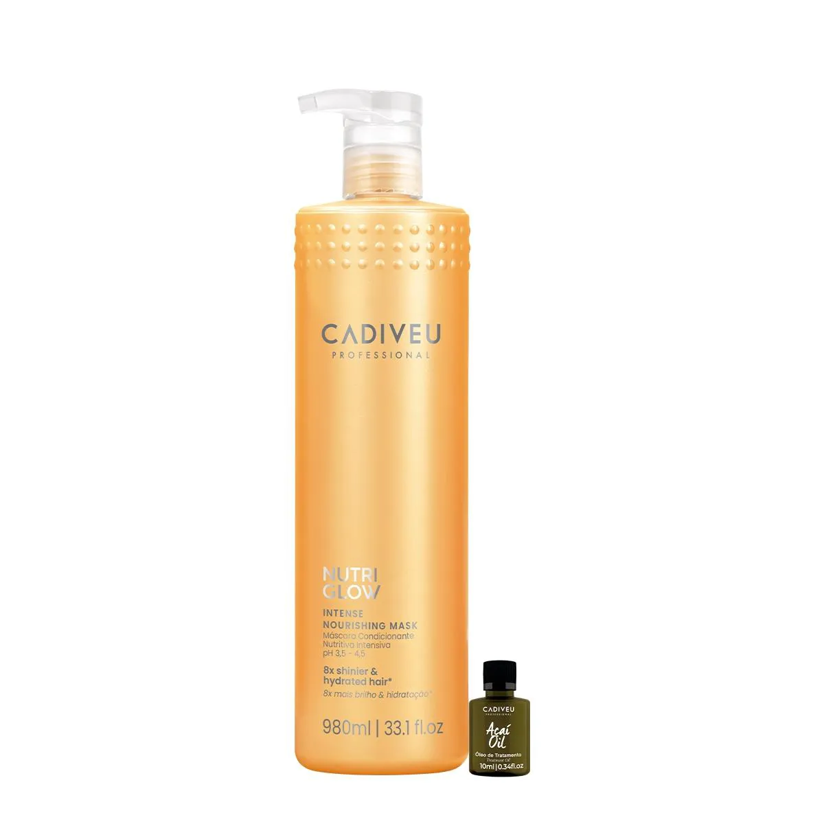 KIT CADIVEU PROFESSIONAL NUTRI GLOW MáSCARA G E AçAí OIL (2 PRODUTOS)