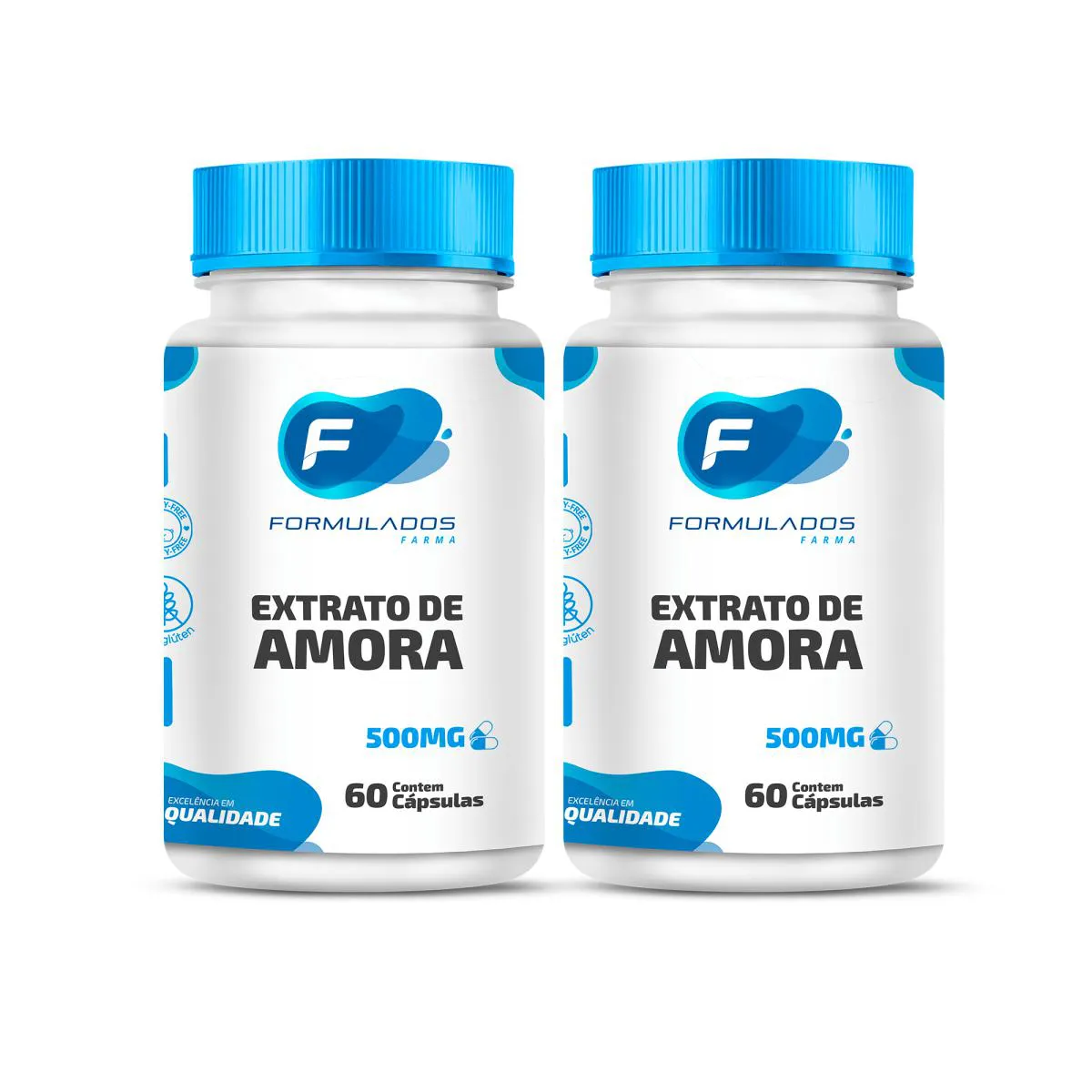 KIT 2 EXTRATO DE AMORA NEGRA 500MG 60CAPS - FORMULADOS FARMA