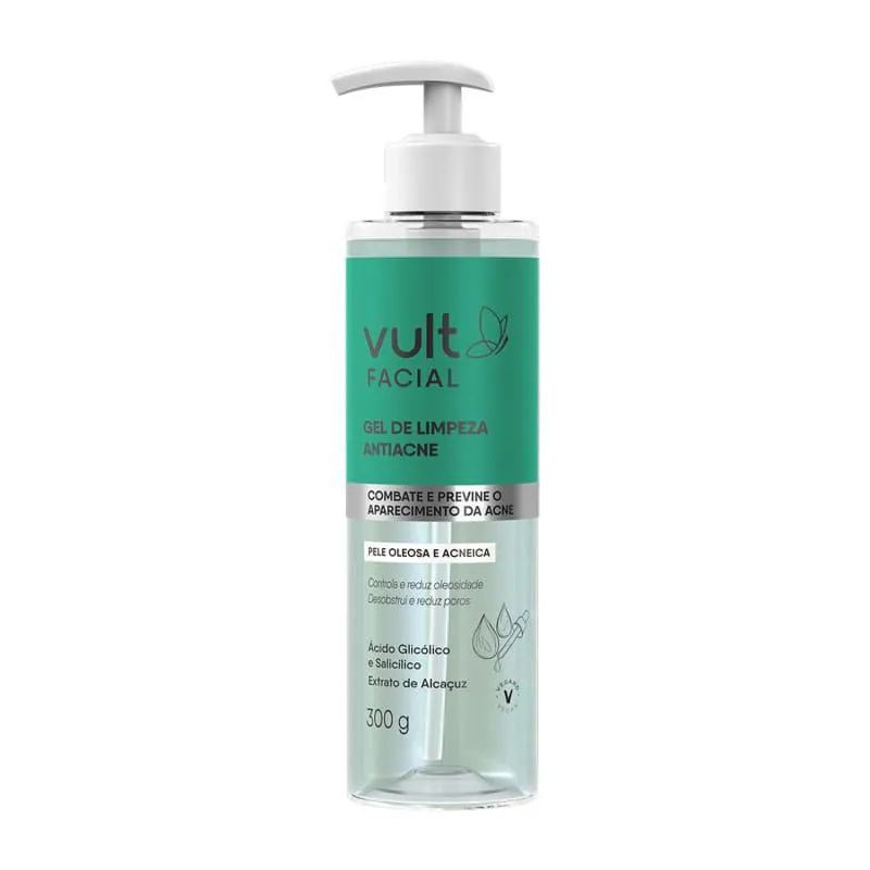 VULT GEL DE LIMPEZA ANTIACNE FACIAL 300G