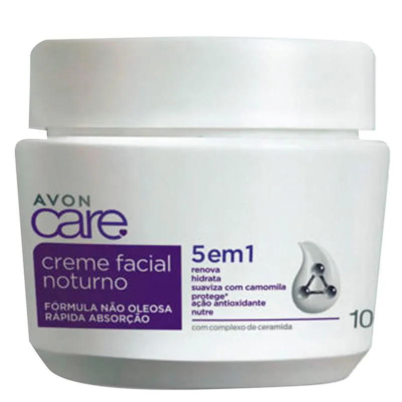 AVON CARE 5 EM 1 CREME FACIAL NOTURNO BOA NOITE 100G