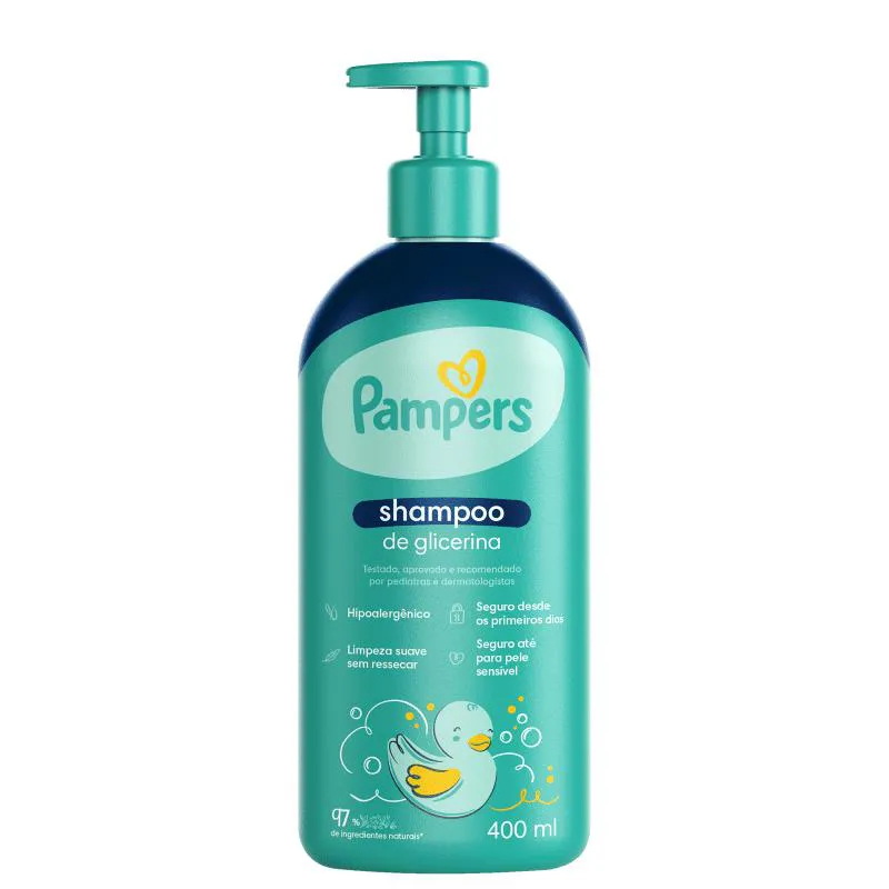Shampoo Vegano Pampers Glicerina Hipoalergênico 400ml