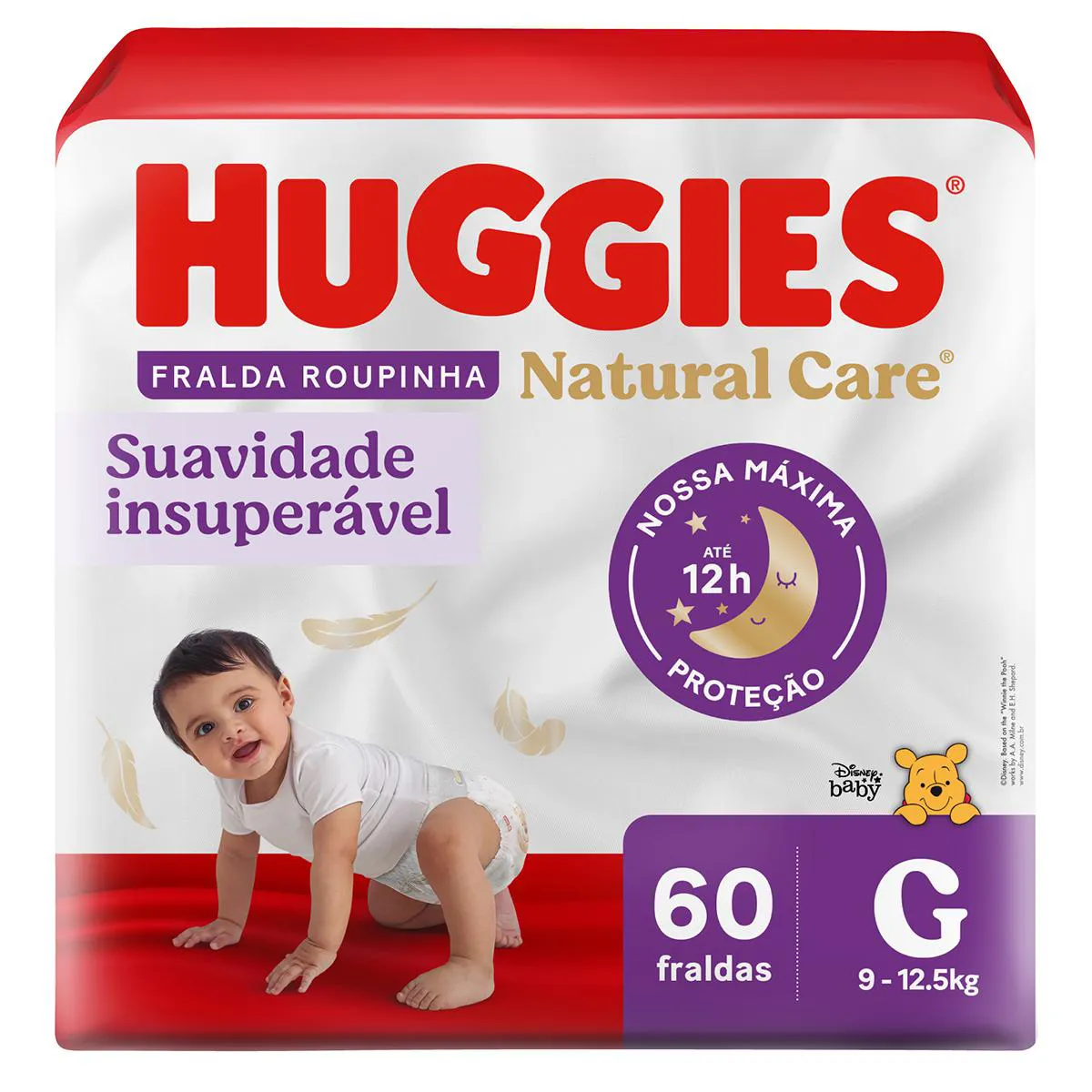 Fralda Calça Huggies Natural Care Roupinha Disney Baby Hiper G 60 unidades 