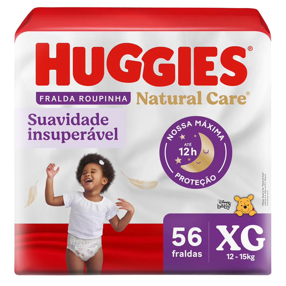 Fralda Calça Huggies Natural Care Roupinha Disney Baby Hiper XG 56 unidades