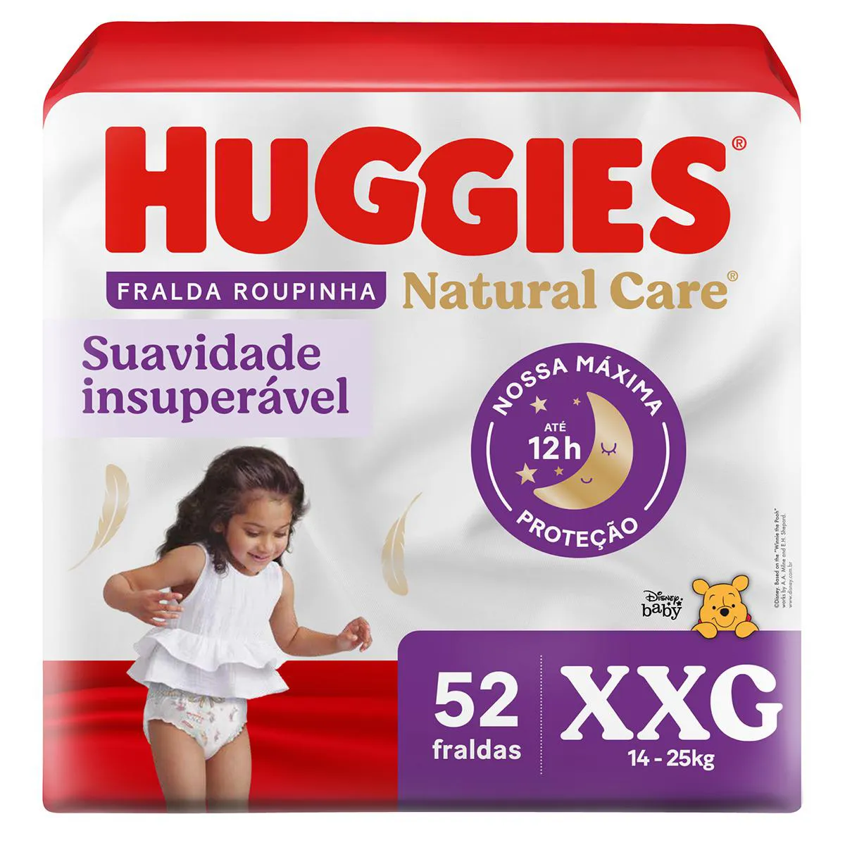 Fralda Calça Huggies Natural Care Roupinha Disney Baby Hiper XXG 52 unidades