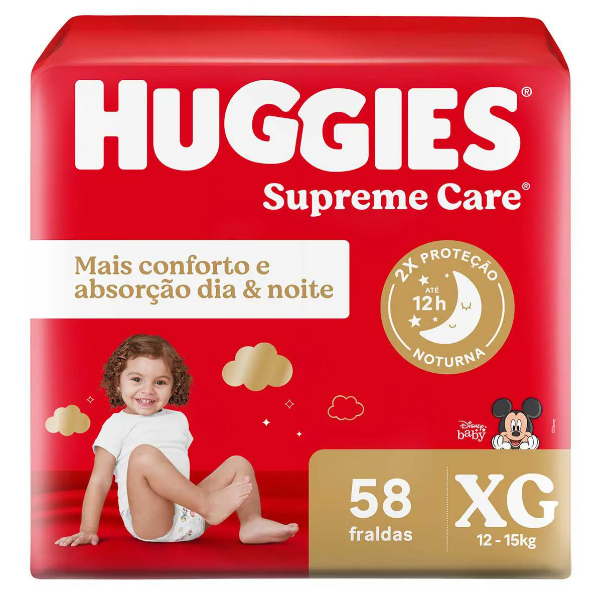 Fralda Huggies Supreme Care Disney Baby XG 58 unidades