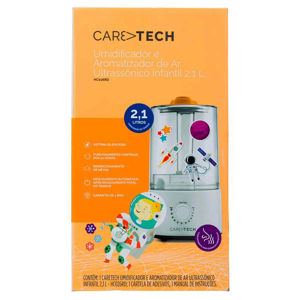 Umidificador de Ar Caretech HC026 Infantil 2,1L