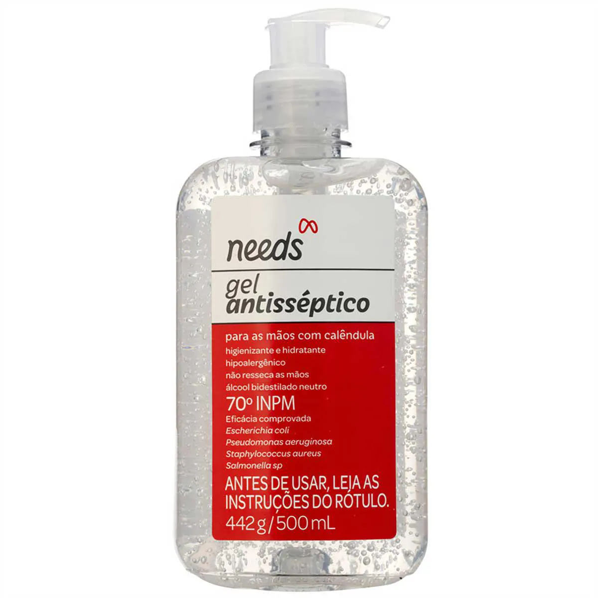 Álcool Gel 70% Antisséptico Needs com Calêndula com 500ml