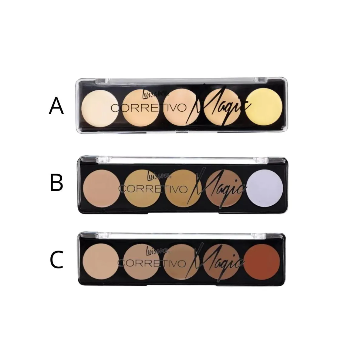 PALETA CORRETIVO LUISANCE CREMOSO MAQUIAGEM 5 CORES MAGIC B