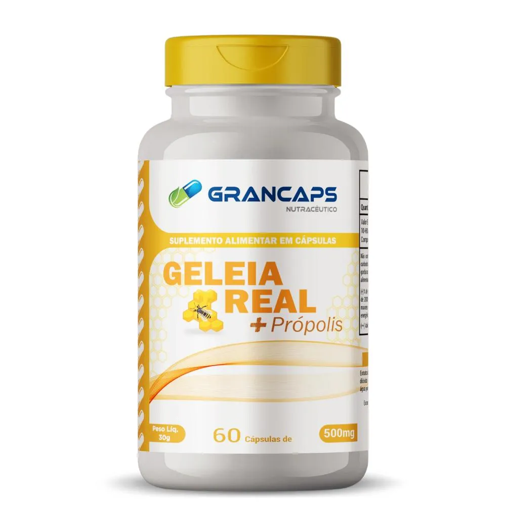 GELéIA REAL COM PRóPOLIS 60 CáPSULAS 500MG GRANCAPS