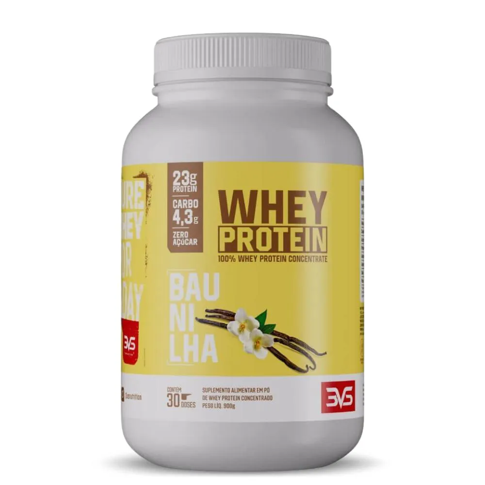 WHEY PROTEIN 100% CONCENTRADO 900G SABOR BAUNILHA 3VS