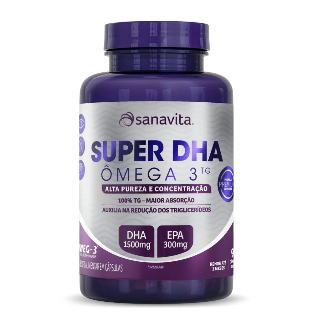 ÔMEGA 3 SUPER DHA 90 CáPSULAS 1000MG SANAVITA