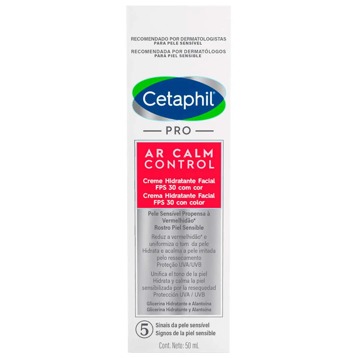 Creme Hidratante Facial Cetaphil Pro AR Calm Control com Cor FPS 30 com 50ml