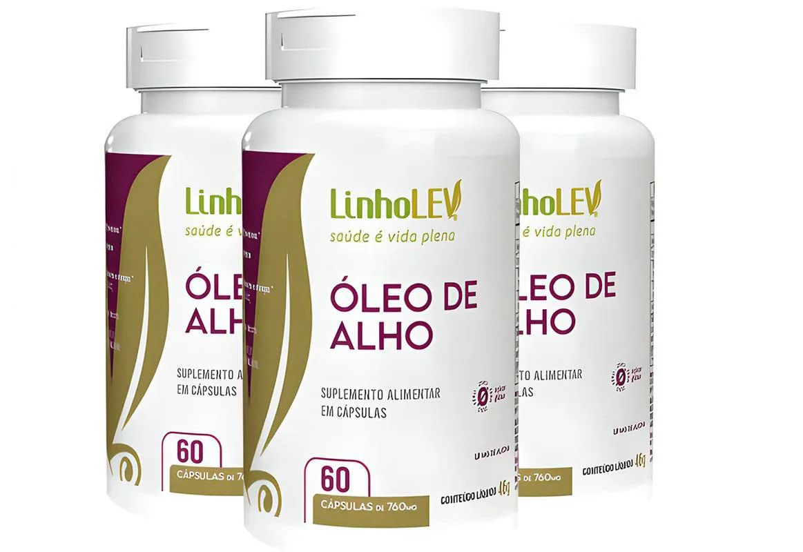 ÓLEO DE ALHO 3 X 60 CáPSULAS - LINHO LEV