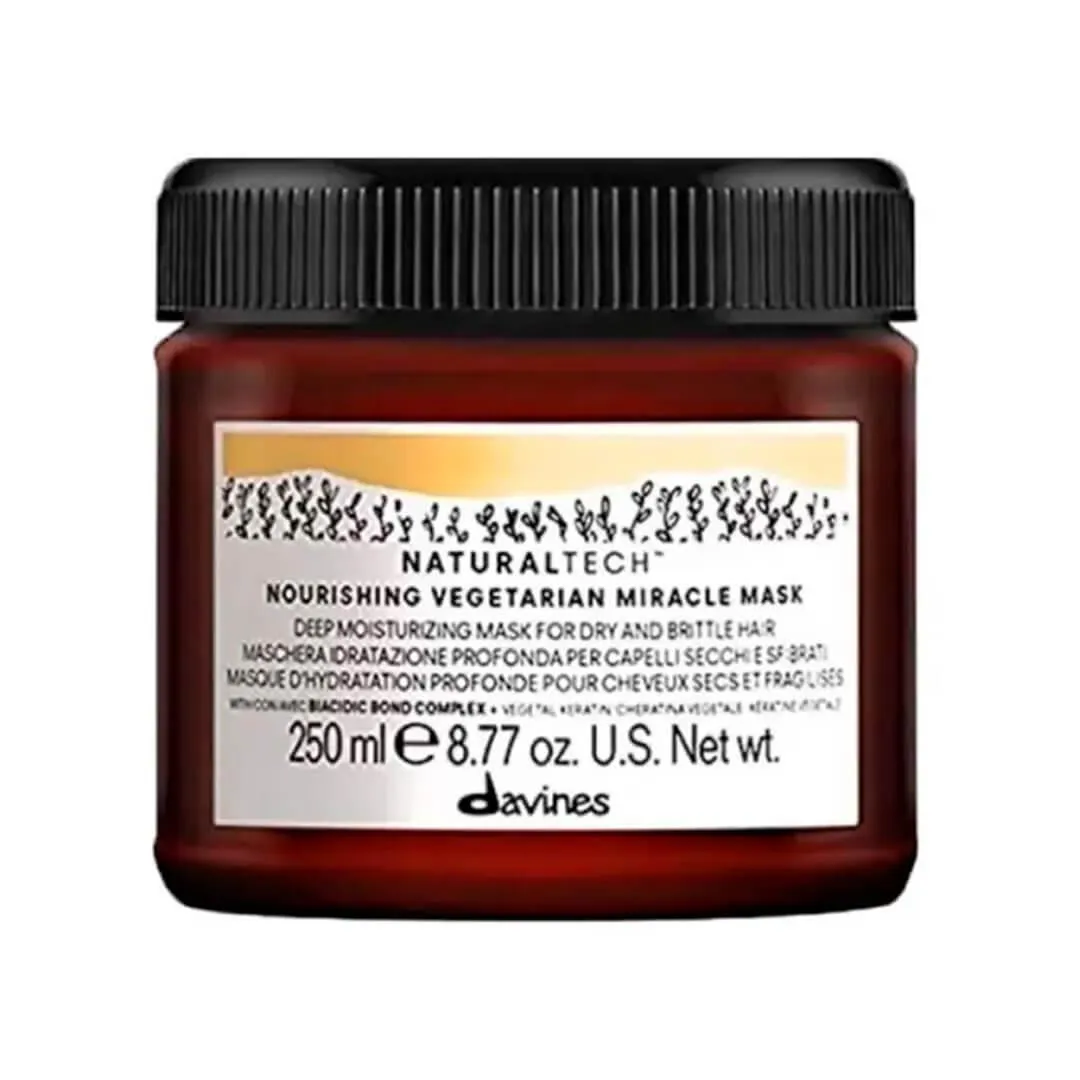 DAVINES NEW NOURISHING VEGETARIAN MIRACLE MASK - MáSCARA DE TRATAMENTO 250ML PARA CABELOS RESSECADOS
