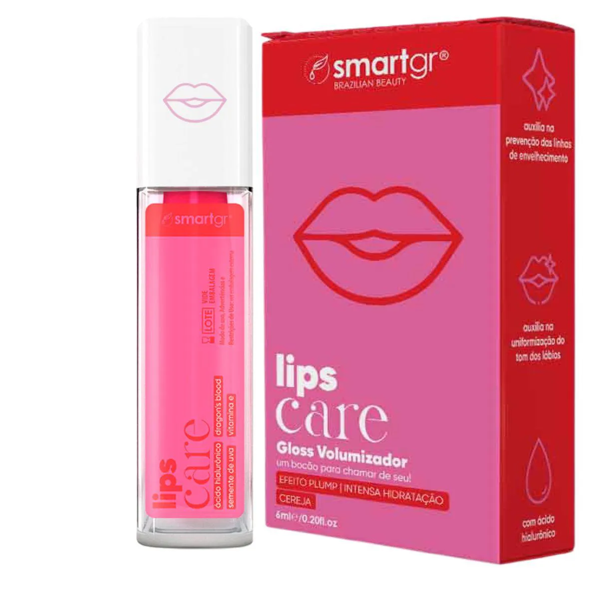 GLOSS HIDRATANTE VOLUMIZADOR DE LáBIOS CEREJA SMART GR