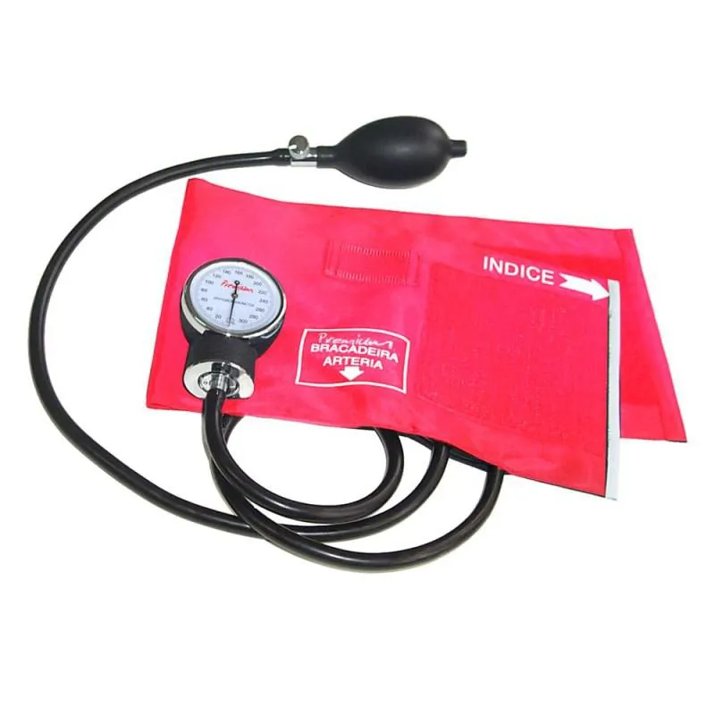 APARELHO DE PRESSãO ADULTO  VELCRO VERMELHO PREMIUM