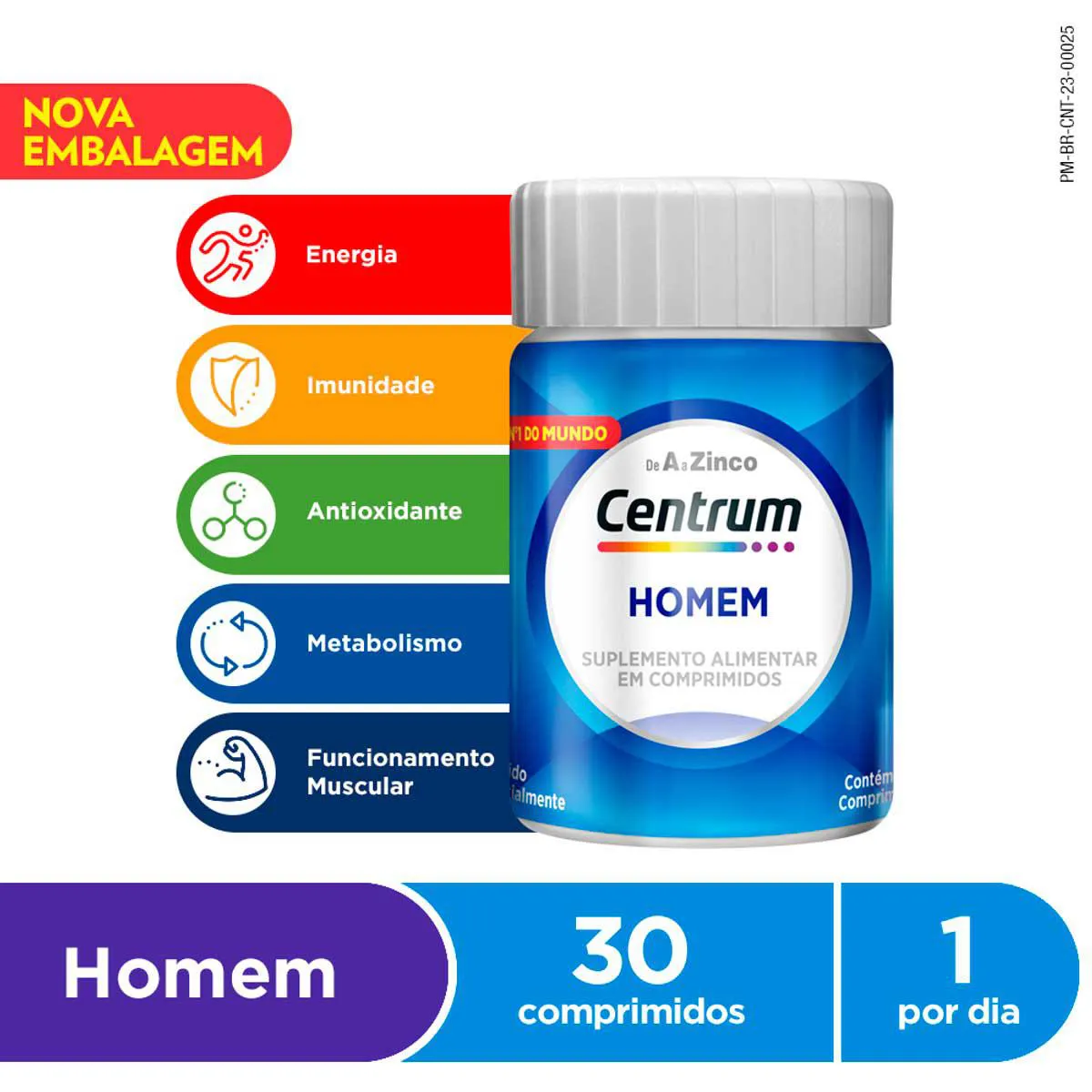 Polivitaminico Centrum Essentials Homem de A a Zinco 30 Comprimidos