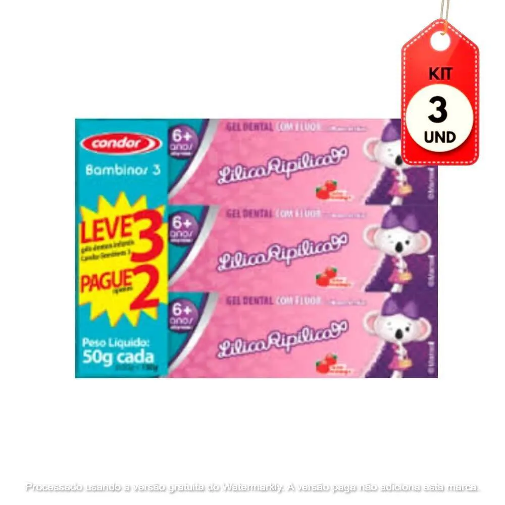 Kit C/03 Condor Lilica Ripilica Gel Dental 3X50G