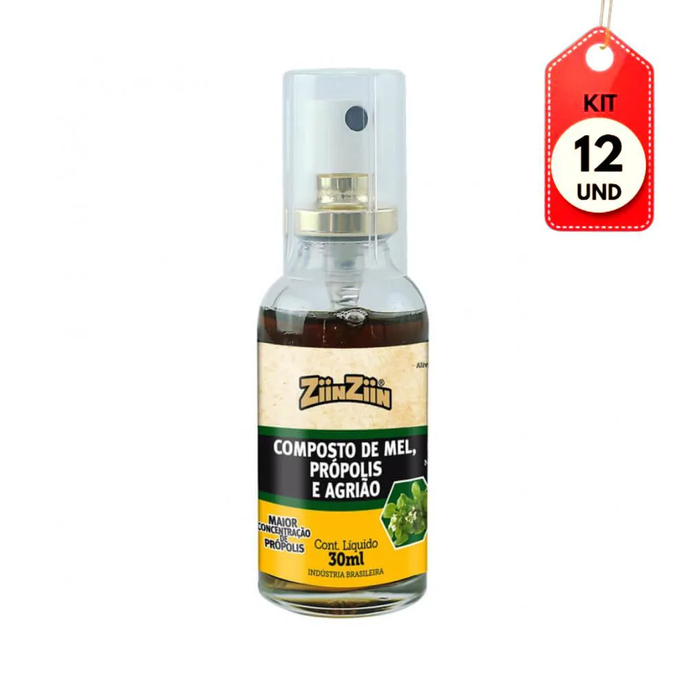 Kit C/12 Ziin Ziin Spray Bucal Agrião C/ Própolis