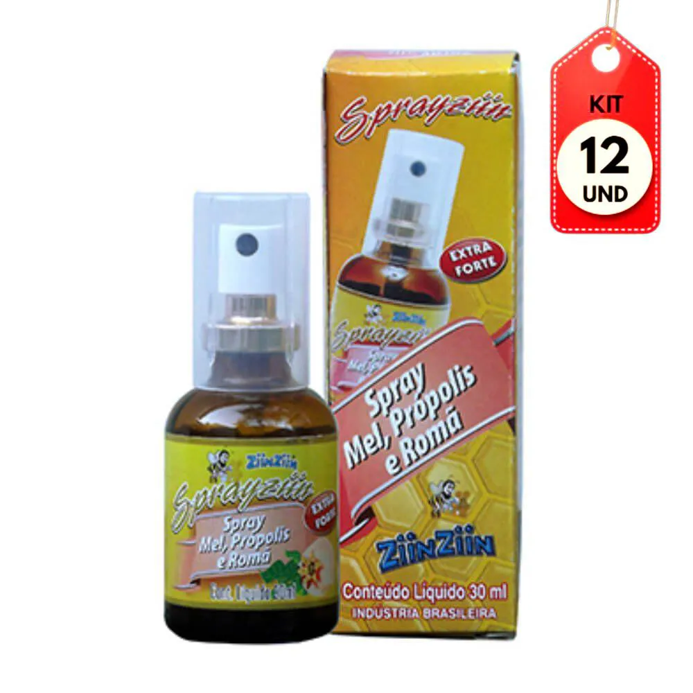 Kit C/12 Ziin Ziin Spray Bucal Romã C/ Própolis 30Ml