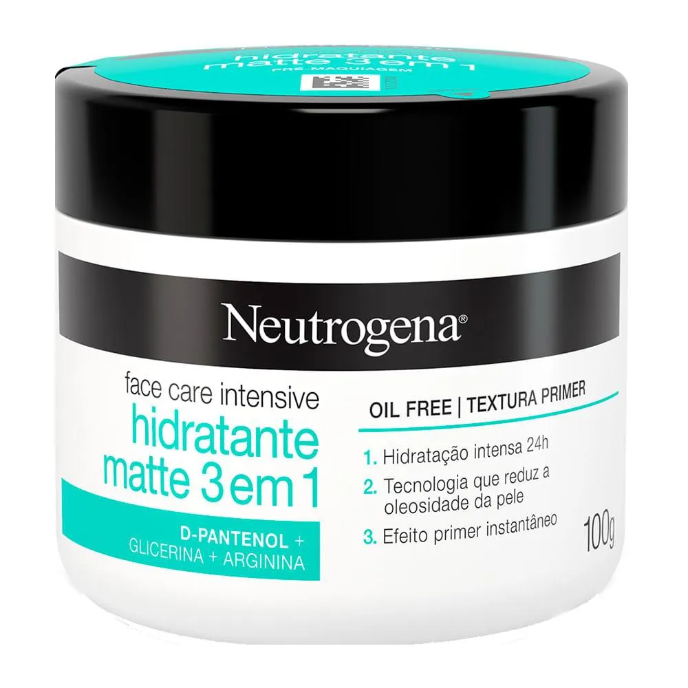 Creme Facial Neutrogena Face Care Intensive Hidratante Matte 3 Em 1 Com 100g