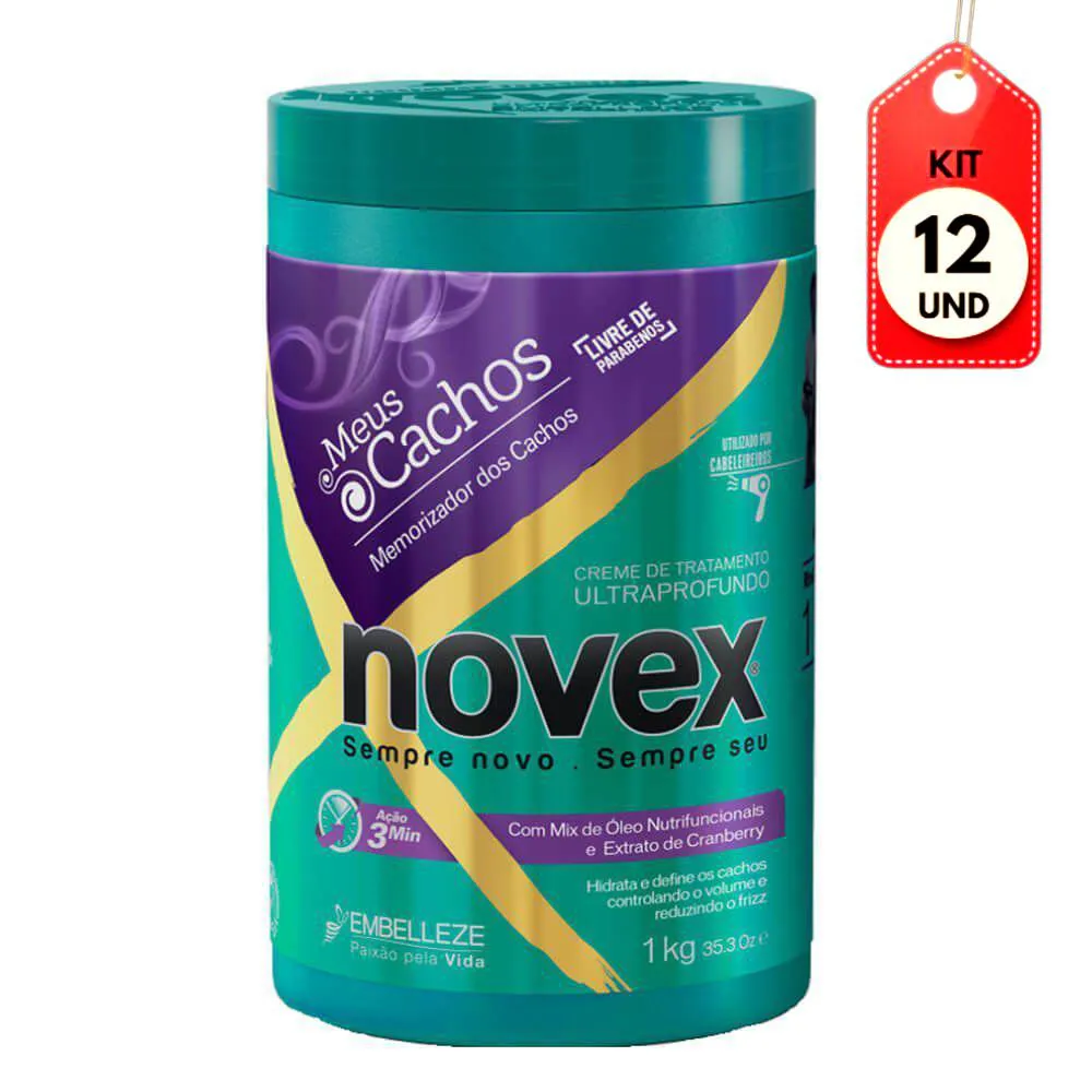 Kit C/12 Novex Meus Cachos Creme De Tratamento 1Kg