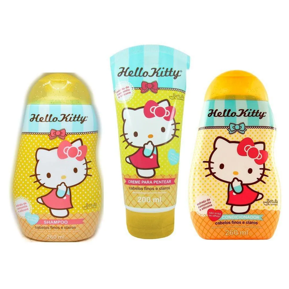 Kit Hello Kitty Cabelos Finos E Claros