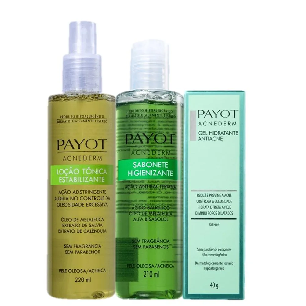 Kit Payot Acnederm Acao Antibacteriana E Reducao De Acne (3 Produtos)