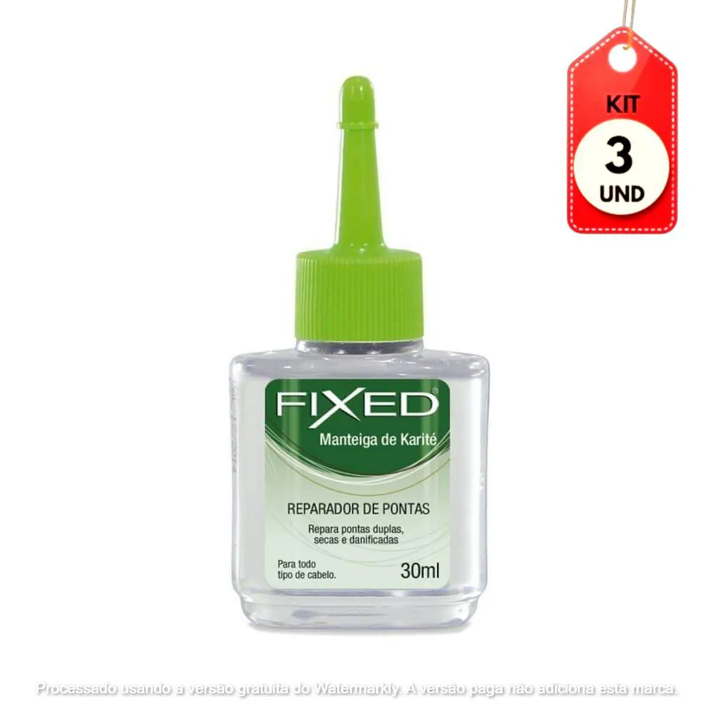Kit C/03 Fixed Manteiga De Karité Reparador De Pontas 30Ml