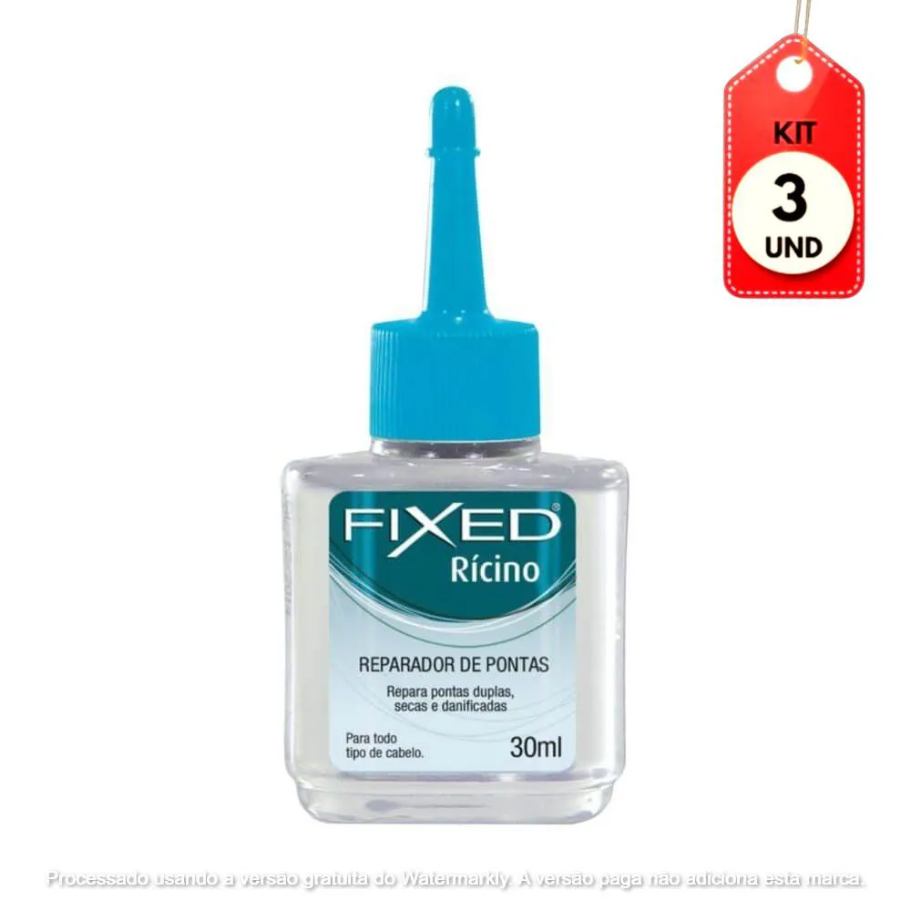 Kit C/03 Fixed Rícino Reparador De Pontas 30Ml