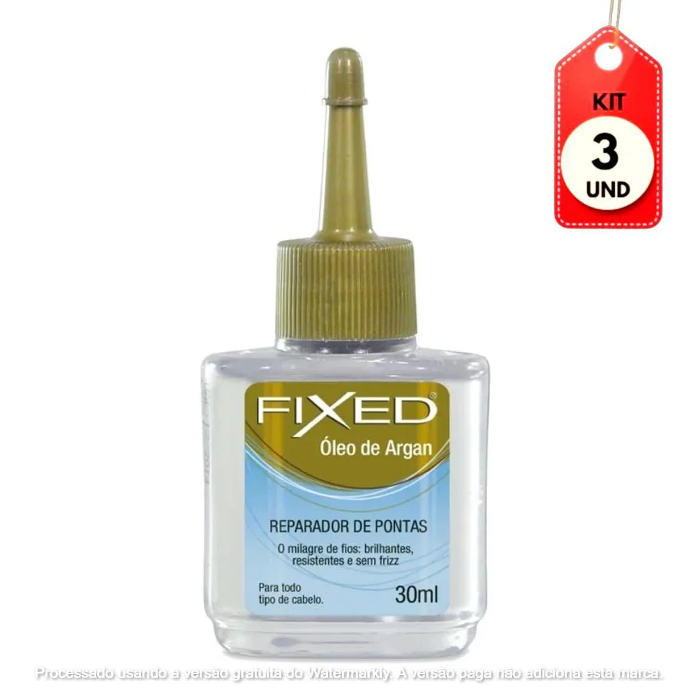 Kit C/03 Fixed Macadâmia Reparador De Pontas 30Ml